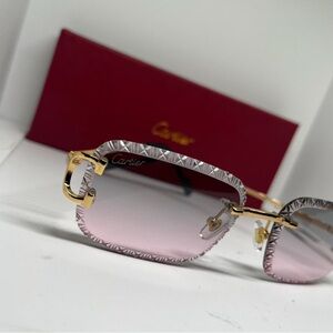 Cartier Men's Glasses in Pink and Gold